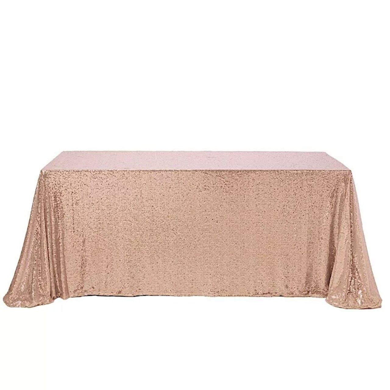 BLUSH Sequined 90x156" RECTANGLE TABLECLOTH Designer Wedding Party Catering
